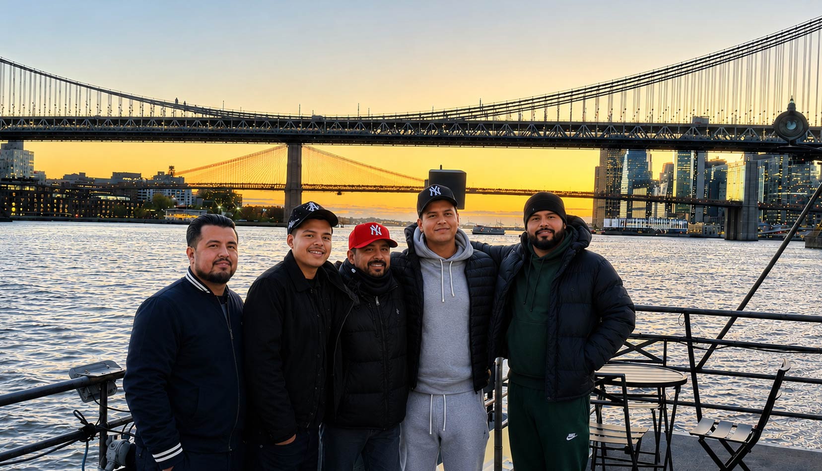Family and friends celebrating Father’s Day on a NYC cruise