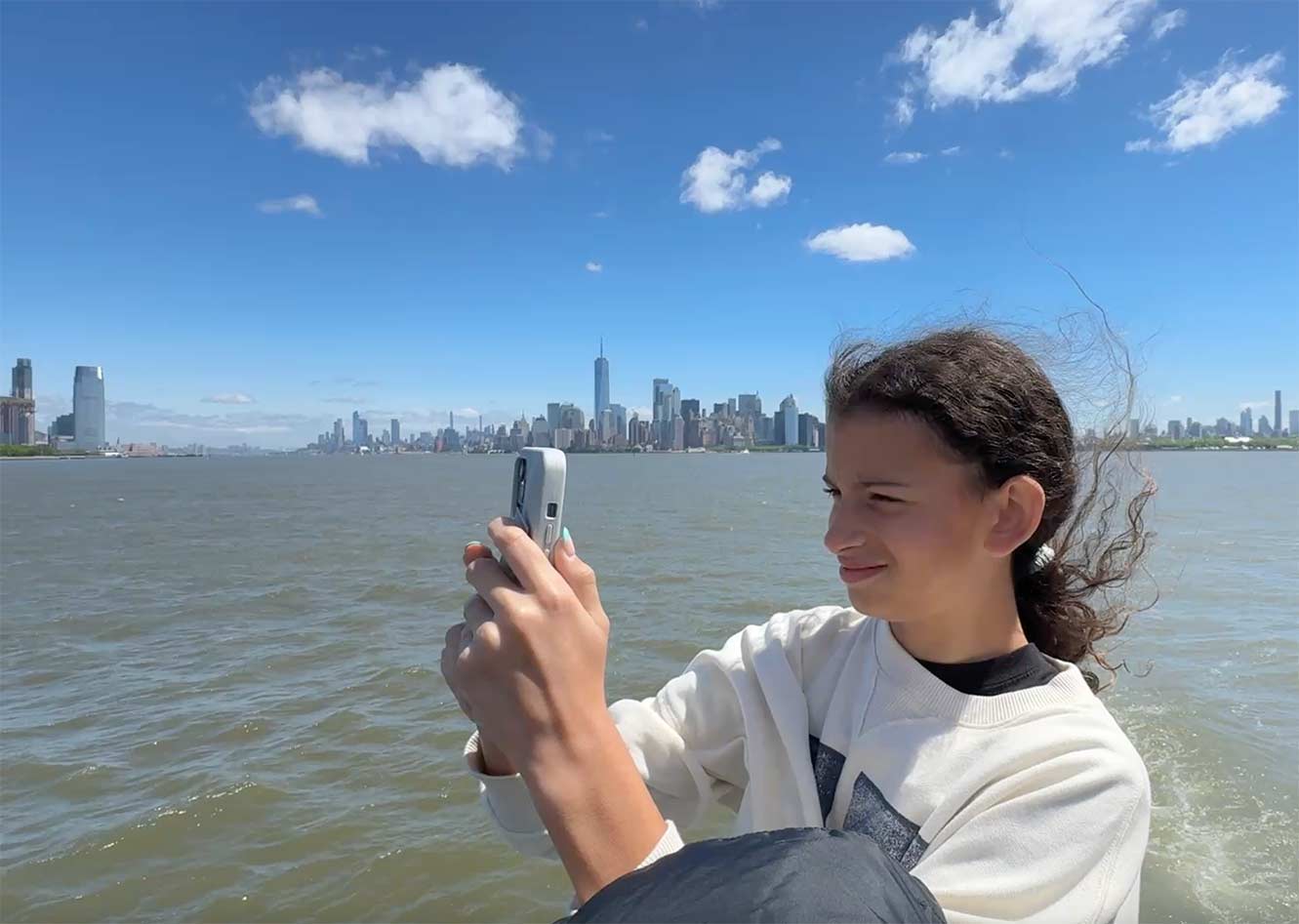 Kids enjoying New York City boat cruise