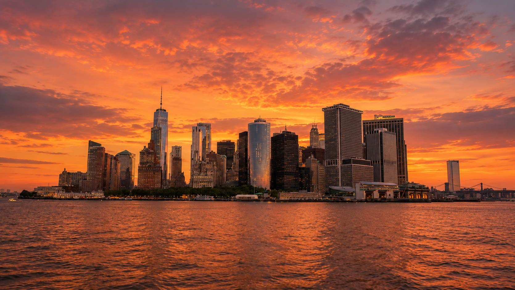 Sunset cruise in New York Harbor